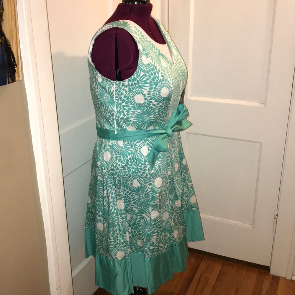 Teal and white sun dress